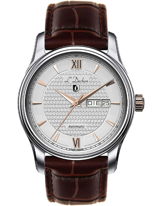 L'Duchen LDuchen D 253.52.23  D 253.52.23 механические мужские часы белый циферблат, браслет кожаный — вид спереди